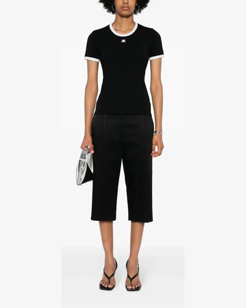 Courrèges Signature Contrast" T-Shirt Black