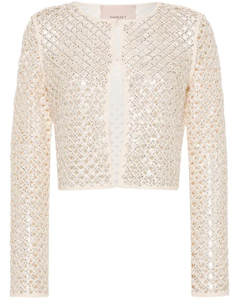 Twin-Set Jacket White Lace Long Sleeves White