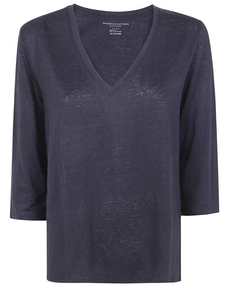 Majestic Three Quarter Sleeve Shirt Black