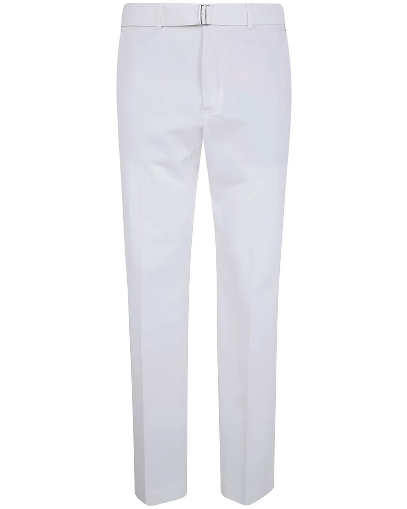 Incotex Belted Classic Chino Trousers White