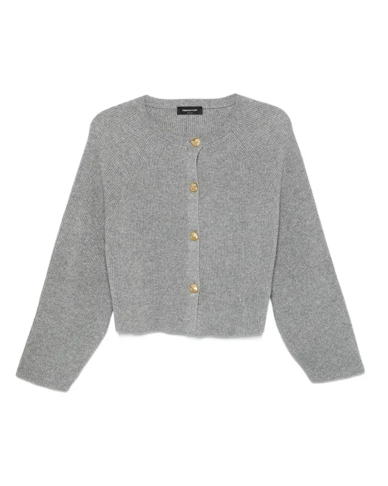 Fabiana Filippi Round Neck Cardigan Gray