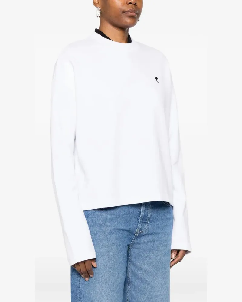 AMI Paris Contrasted "Ami De Coeur" Sweatshirt White