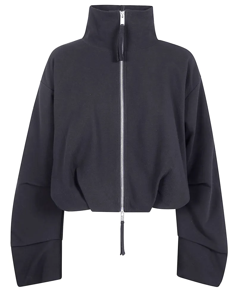 THOM KROM High Neck Cropped Jacket Black