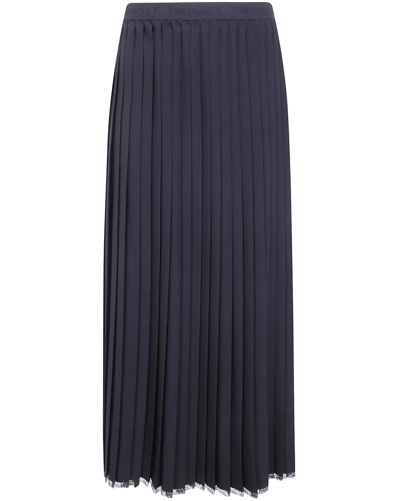 Twin-Set Pleated Skirt "Plisse Long Skirt Black