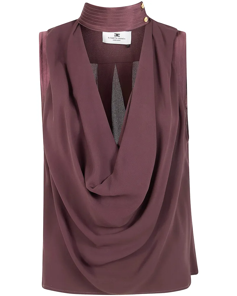 Elisabetta Franchi Sleeveless Shirt Brown