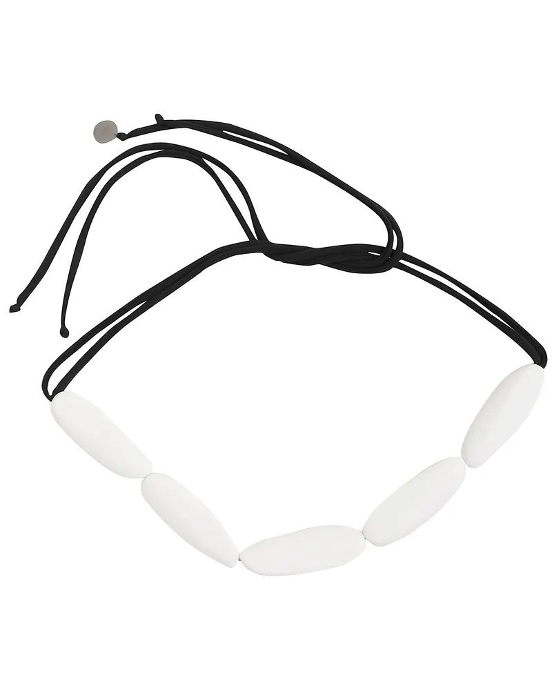 Maria Calderara Linear Stones Necklace White