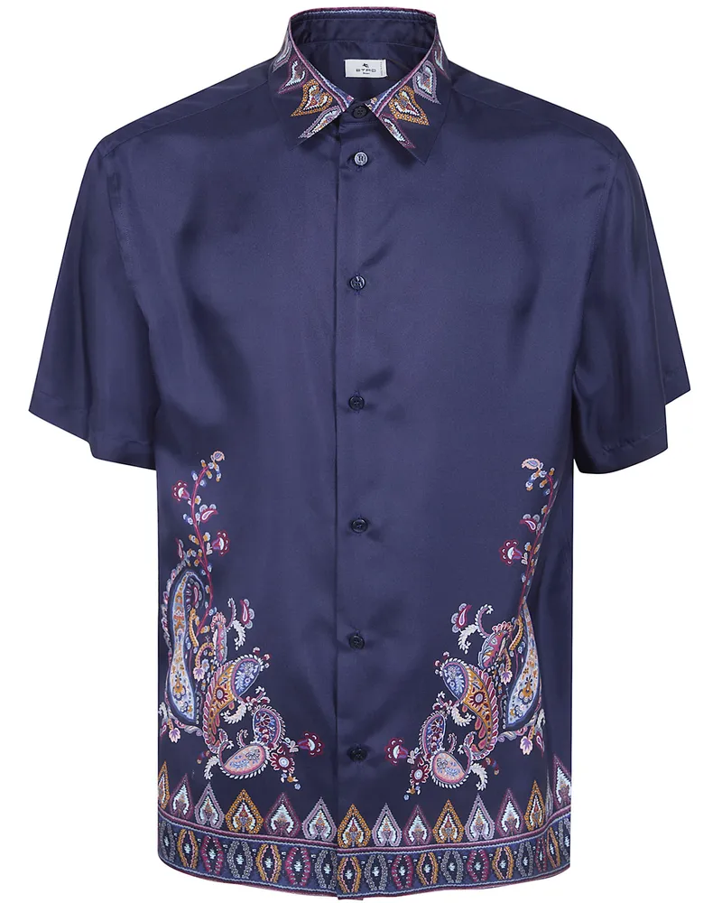 Etro Short Sleeves Shirt Blue