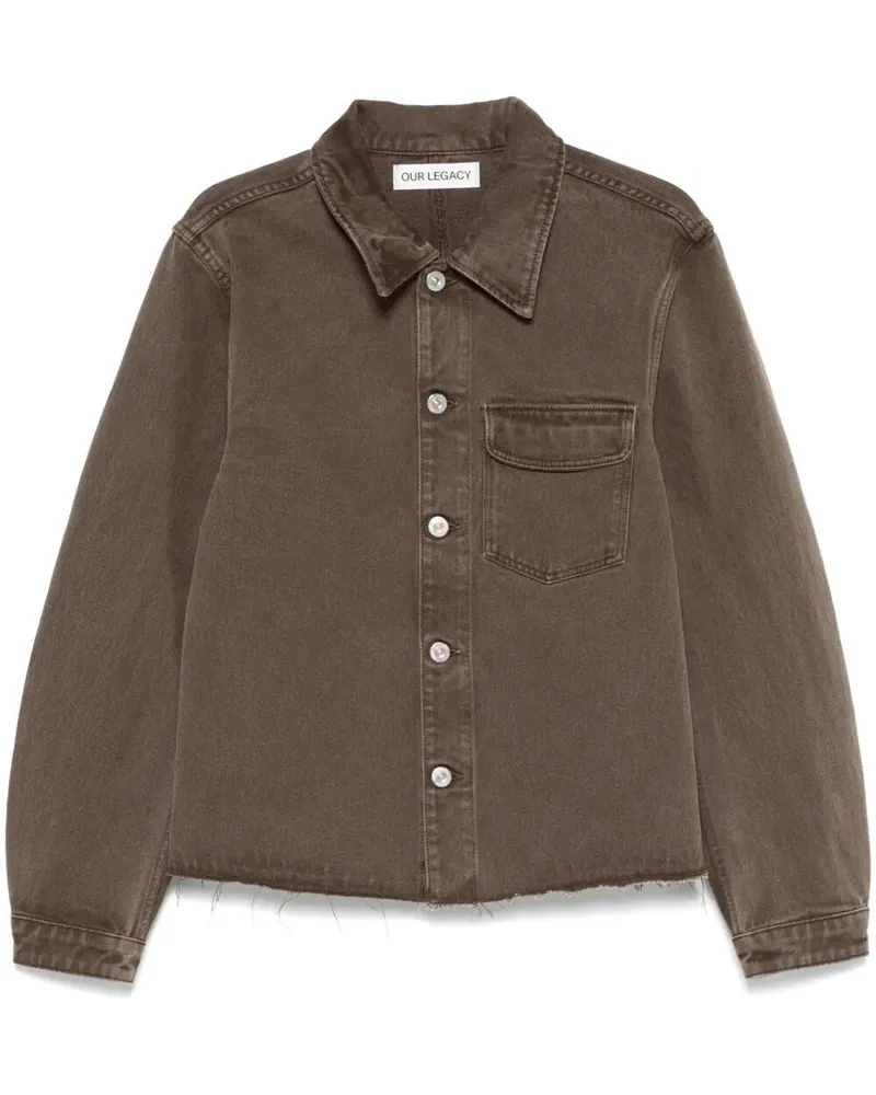 Our Legacy MENS DENIM CUT REBIRTH JACKET Brown