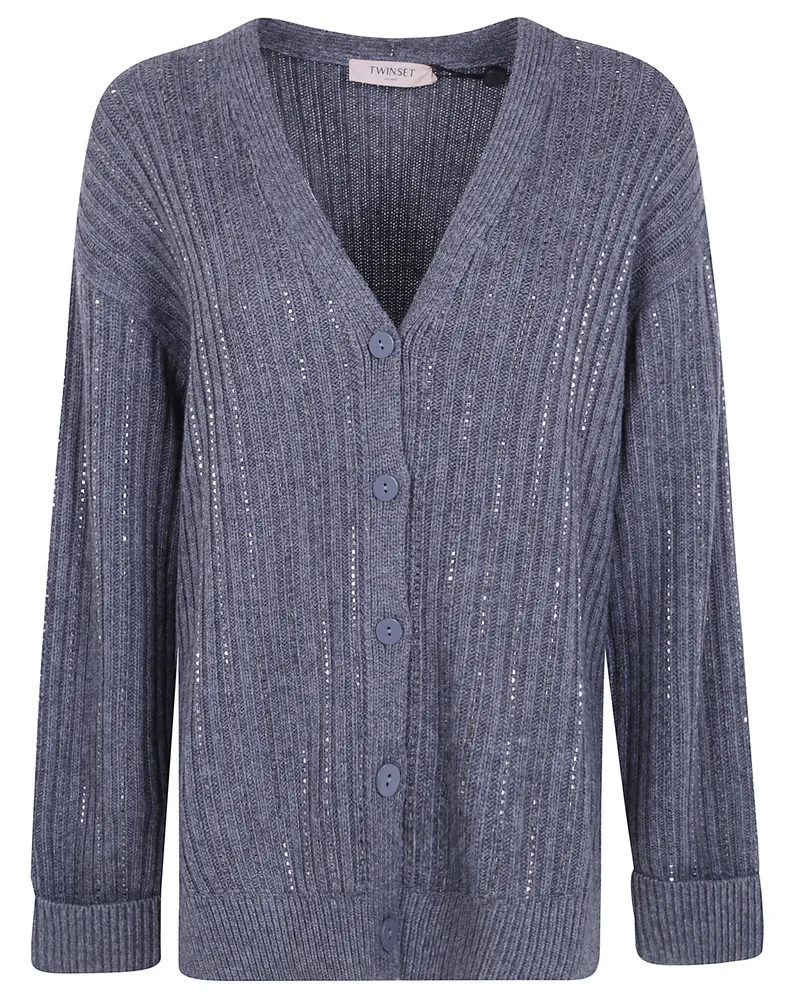 Twin-Set Cardigan V Neck Gray
