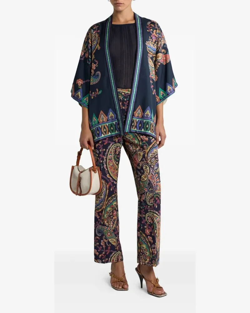Etro Printed Straght Trousers Black