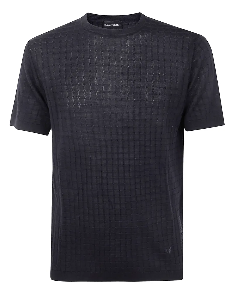 Emporio Armani Short Sleeves Round Neck Sweater Black