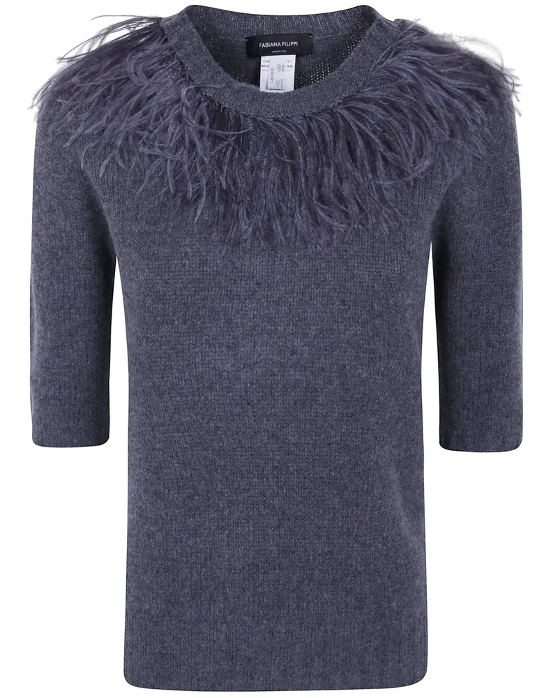 Fabiana Filippi Short Sleeve Sweater Gray