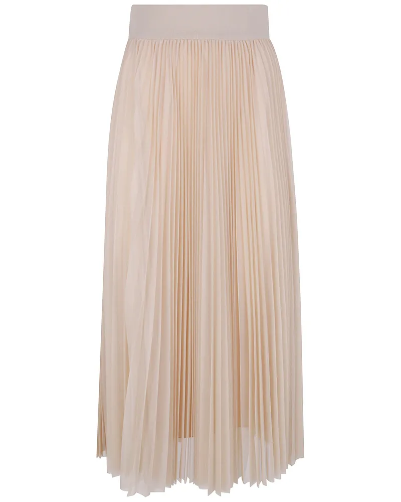 Fabiana Filippi Pleated Tulle Wide Skirt Beige