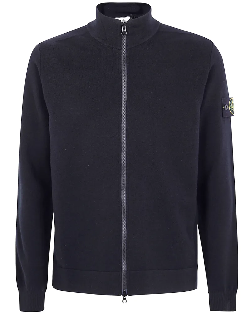 Stone Island Stretch Rws Wool Cardigan Black