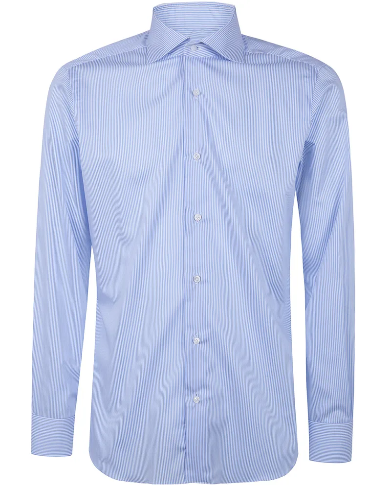BARBA Classic Cotton Twill "Straight Bacchetta" Shirt White