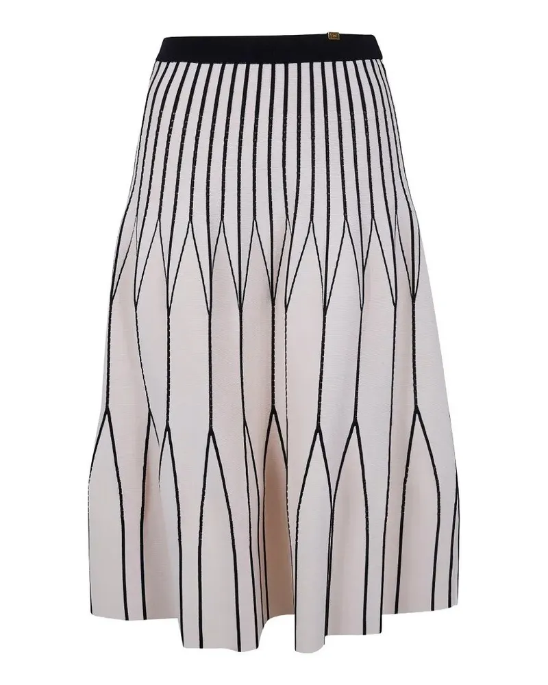 Elisabetta Franchi Midi Knit Skirt Black