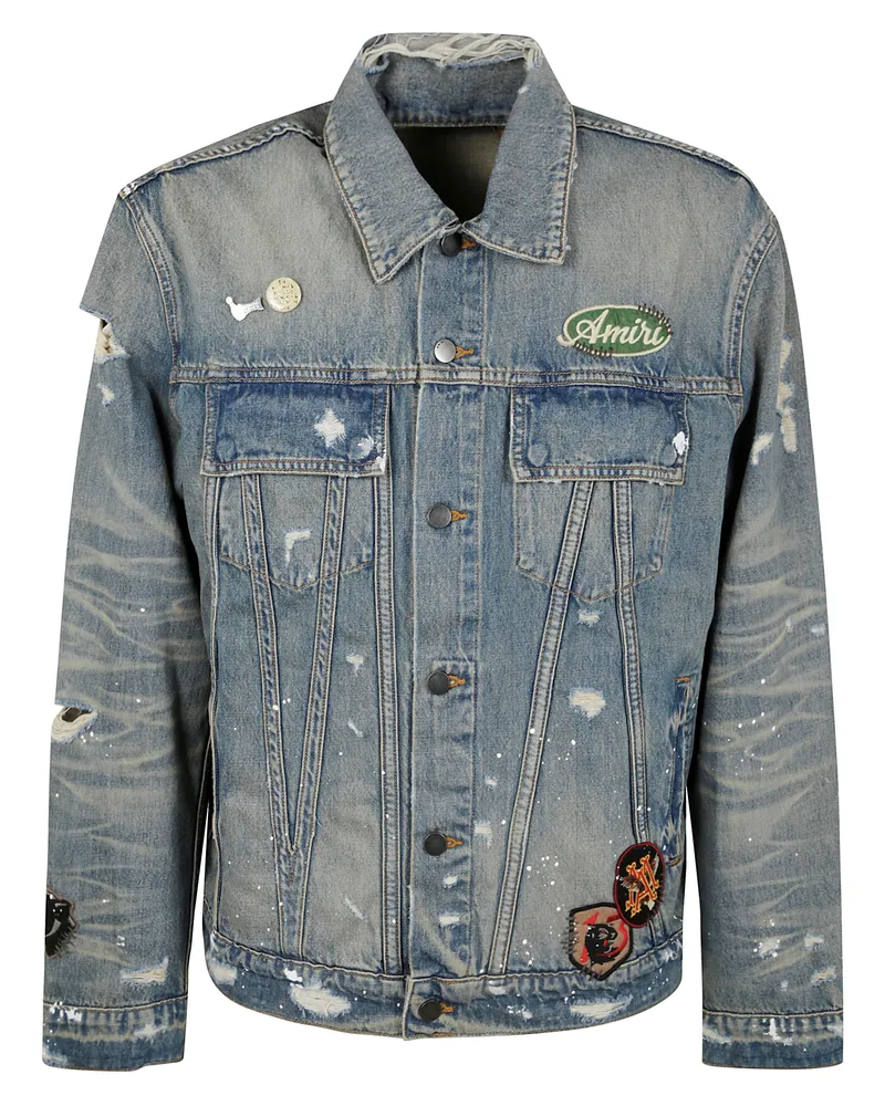 Amiri Vintage Pegasus Trucker Jacket Blue