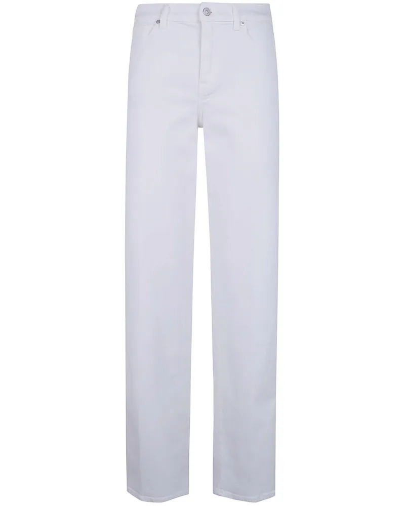 7 for all mankind Stovepipe" Stretch Straight Leg Jeans White