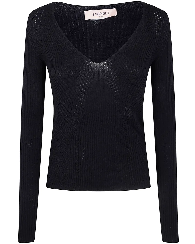Twin-Set Round Neck Sweater Black