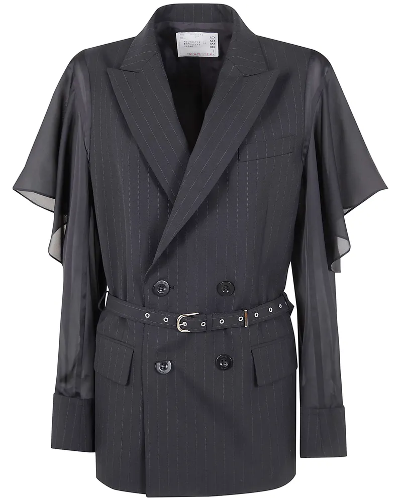 Sacai Chalk Stripe Jacket Black
