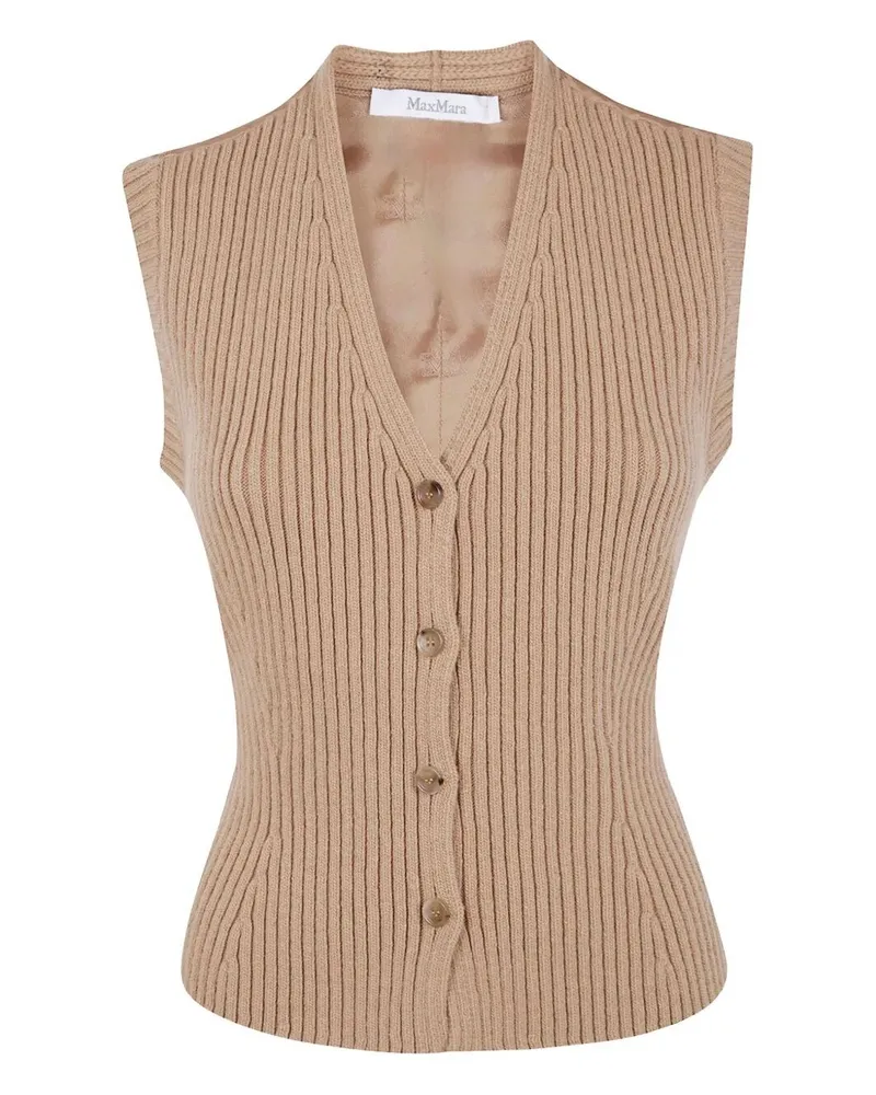 Max Mara Madre" Knit Waistcoat Brown