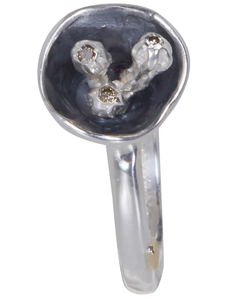 Rosa Maria Tatoom R S St S Dix Co Ring With Setting Sterling Silver An Metallic