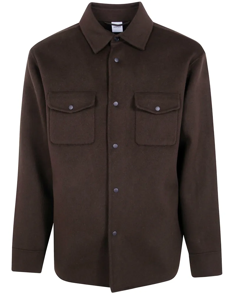 ASPESI Shirt Button-Front "13 Dub Brown
