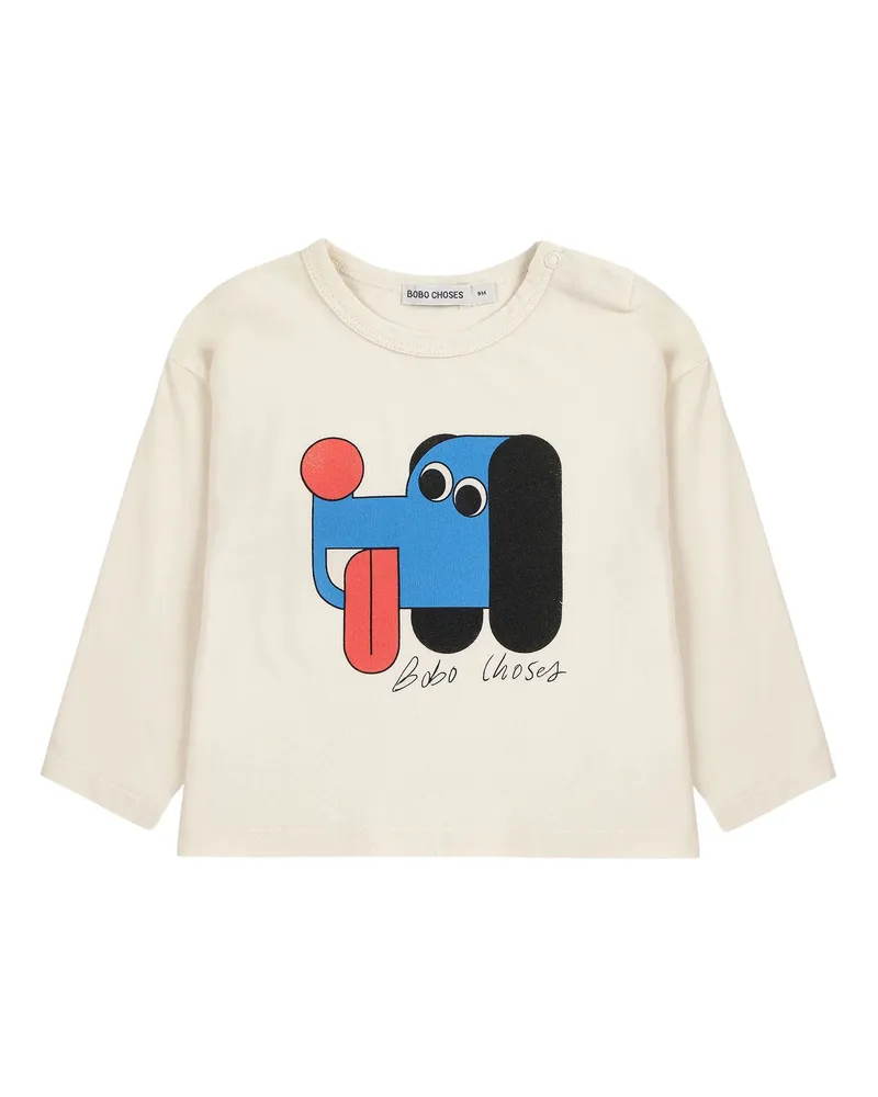 BOBO CHOSES Doggy Mate T-Shirt White