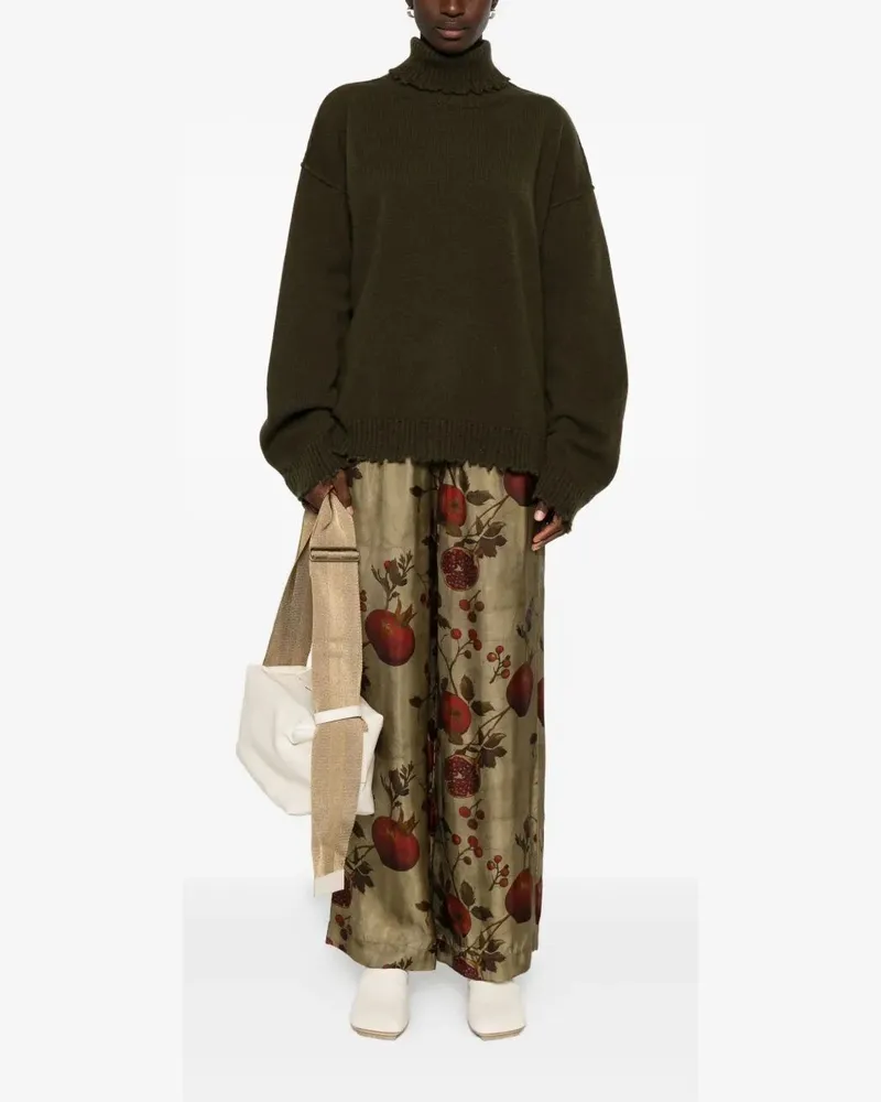 Uma Wang High Neck Top" Sweater Green