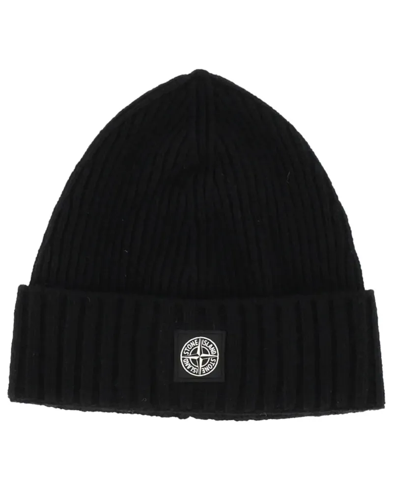 Stone Island Hat Wool Blend Beanie Black