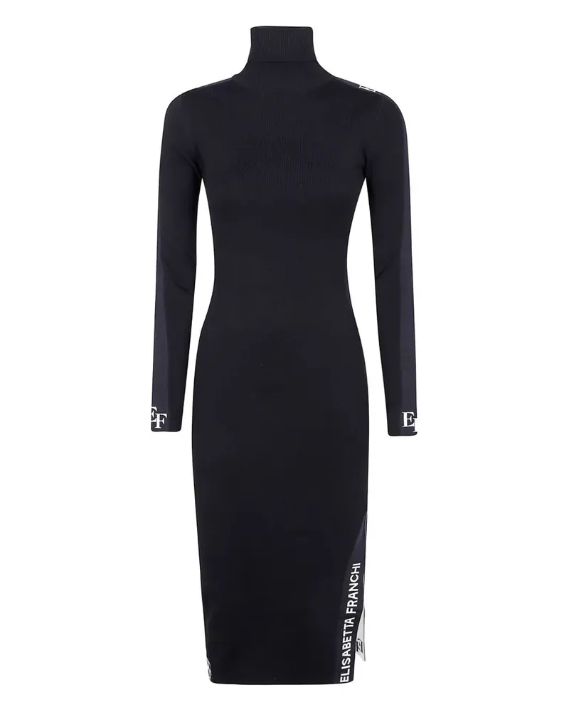 Elisabetta Franchi Long Sleeve Knitted Dress Black