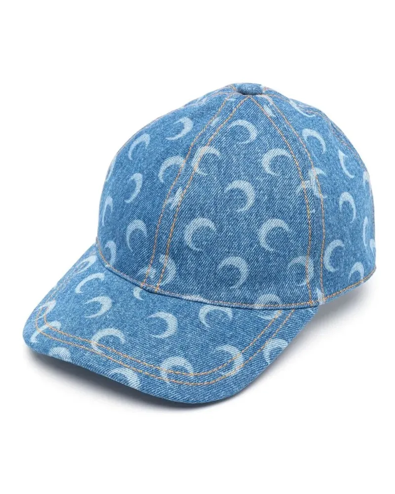 Marine Serre Moon" Laser Denim Baseball Cap Blue
