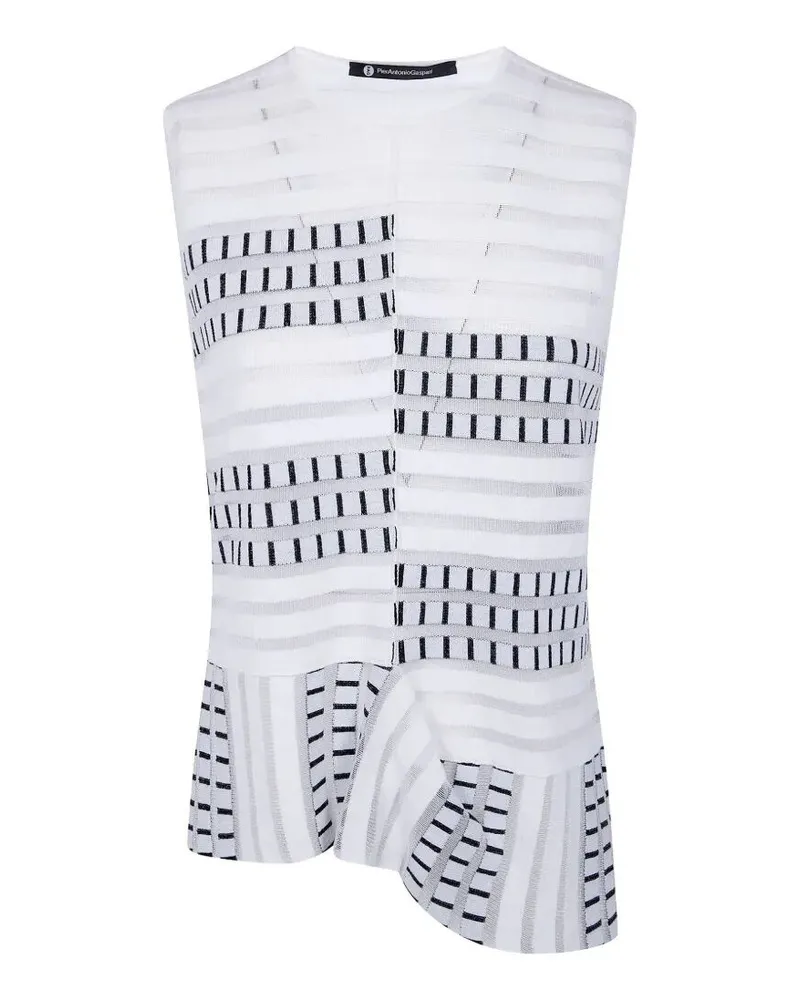 Pier Antonio Gaspari Jacquard Tank Top White