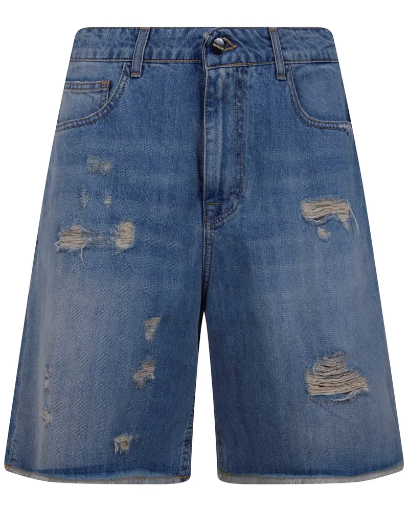 BARROW Denim Shorts Unisex Blue