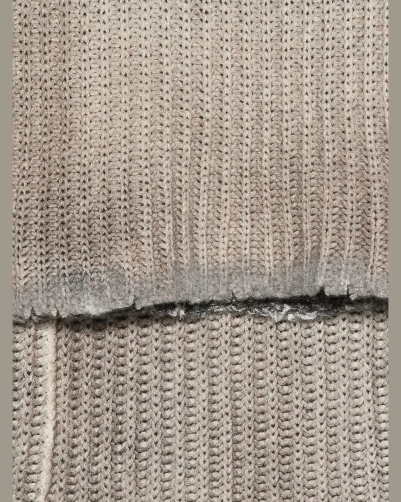Avant Toi Scarf Hand Painted Destroyed Effect Neck-Warmer Brown
