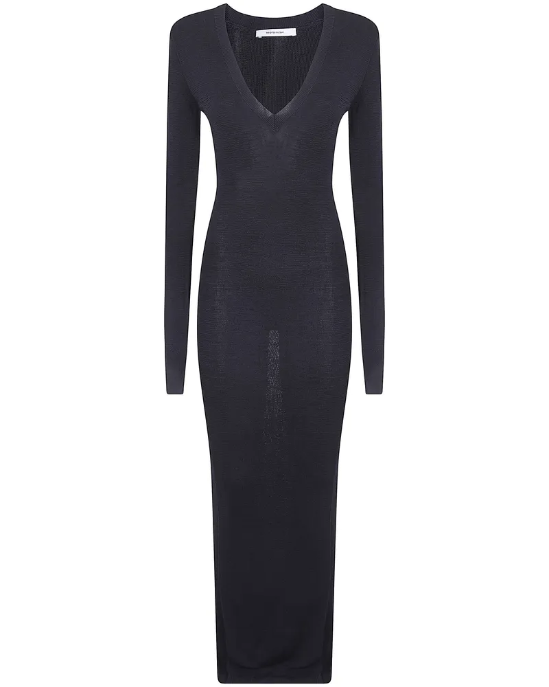 Entire Studios Long Sleeve V Neck Midi Black