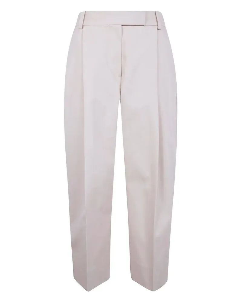 Studio Nicholson Double Pleat Wide Leg Trousers White