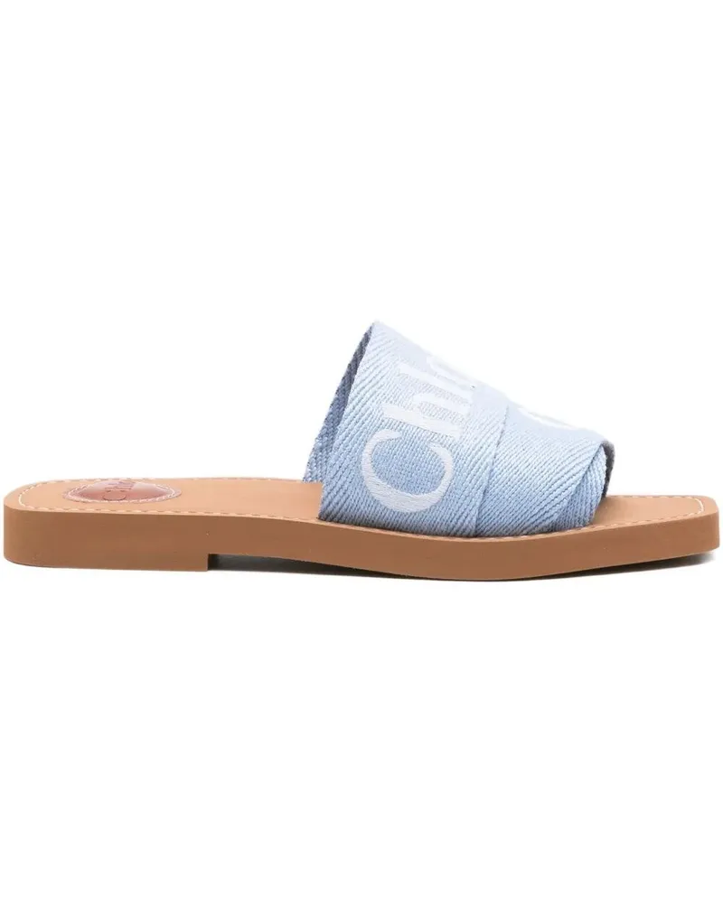 Chloé Woody Slippers Blue