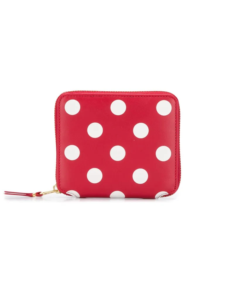 Comme des Garçons Dots Printed Leather Line Wallet By Comme Des Red