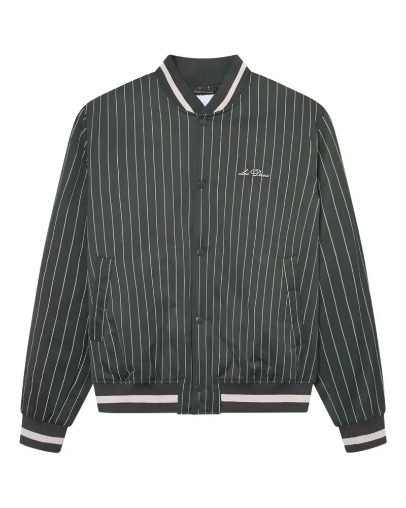 LES DEUX Varsity Tech Pinstripe" Jacket Brown