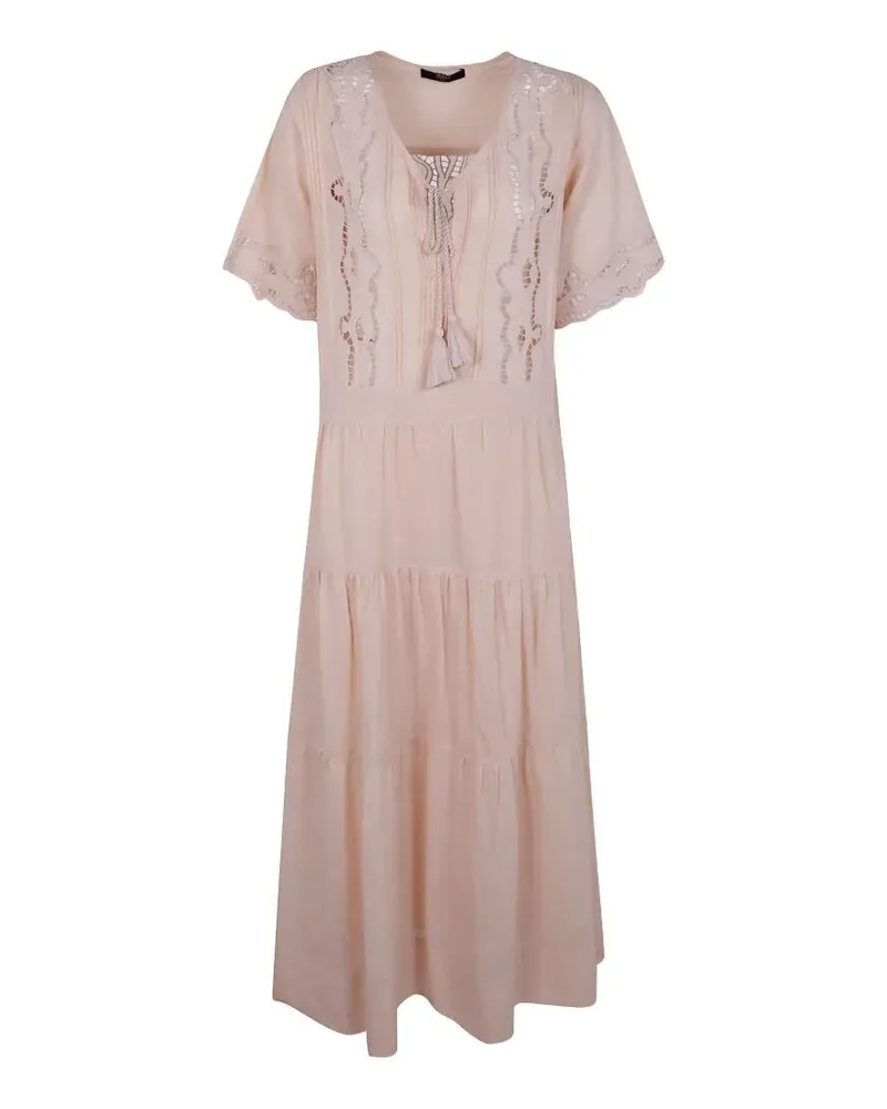 Seventy Ramie Embroidered Dress Pink