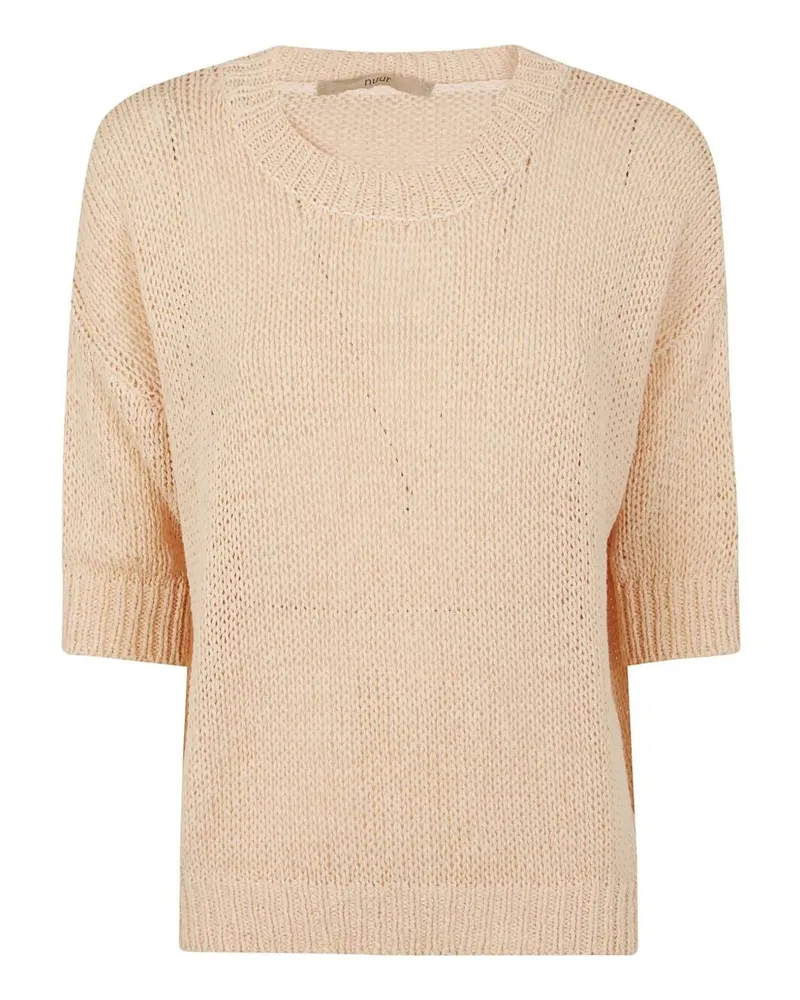 Nuur Short Sleeves Round Neck Beige