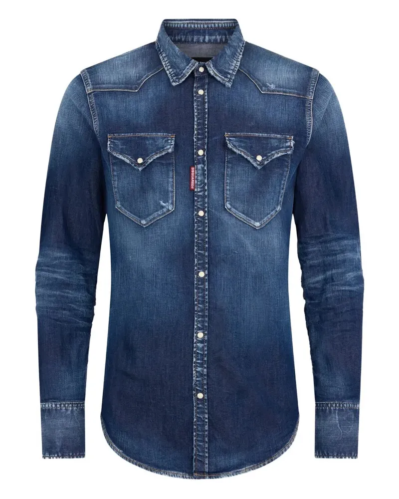 Dsquared2 Classic Western" Shirt Blue
