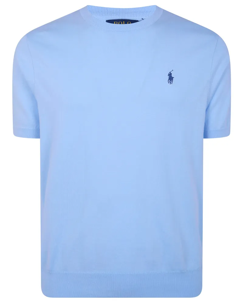 Ralph Lauren Short Sleeves Knit Round Neck Sweater Blue