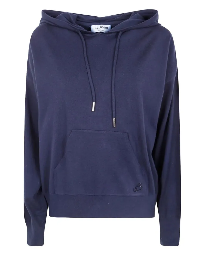 Blumarine Mix Viscose Knit Sweatshirt Blue