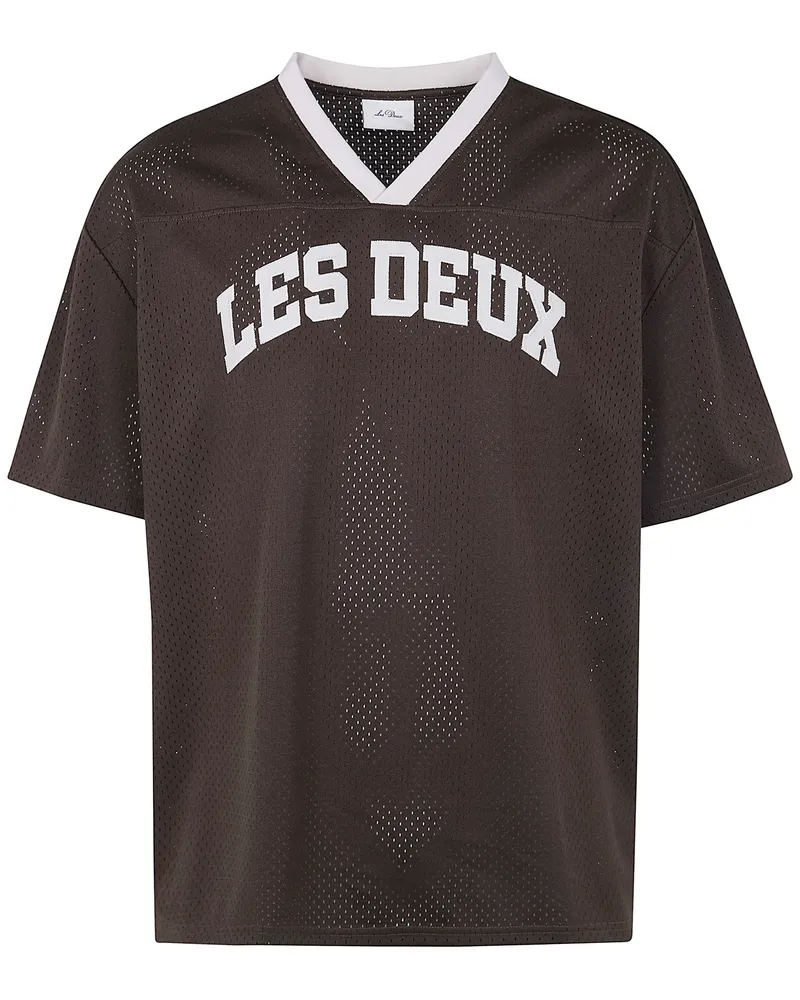 LES DEUX Bronson" Mesh T-Shirt Brown