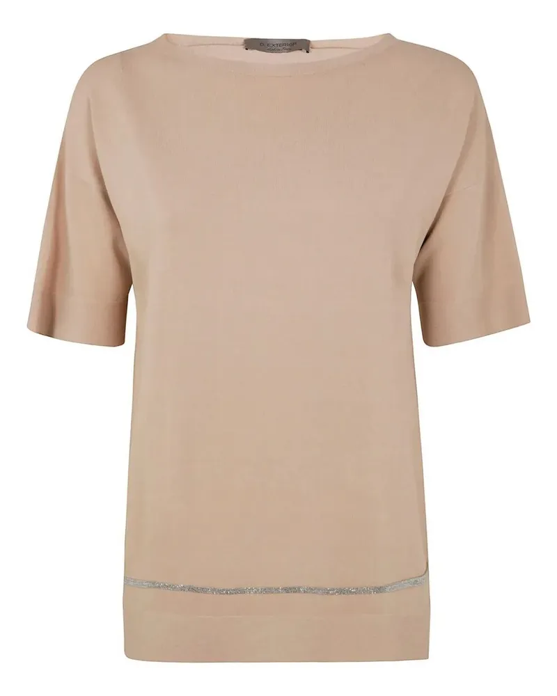 D.EXTERIOR D. EXTERIOR Viscose Short Sleeves T-Shirt Beige