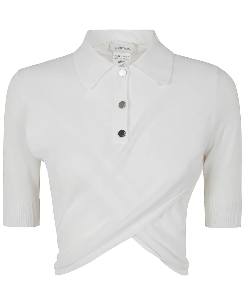 Max Mara Shaker Cropped Polo Shirt White