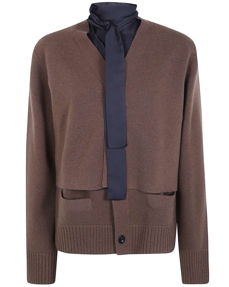 Sacai Sweater Wool Knit "Costruzione Autunno Inverno Brown