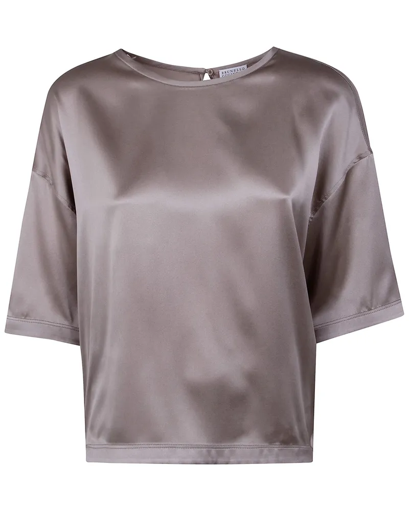 Brunello Cucinelli Short Sleeves Blouse Beige